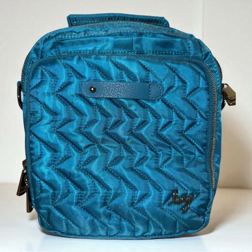 Lug RFID Ocean Blue Skeeter crossbody with charm bar and adjustable strap - Picture 2 of 7